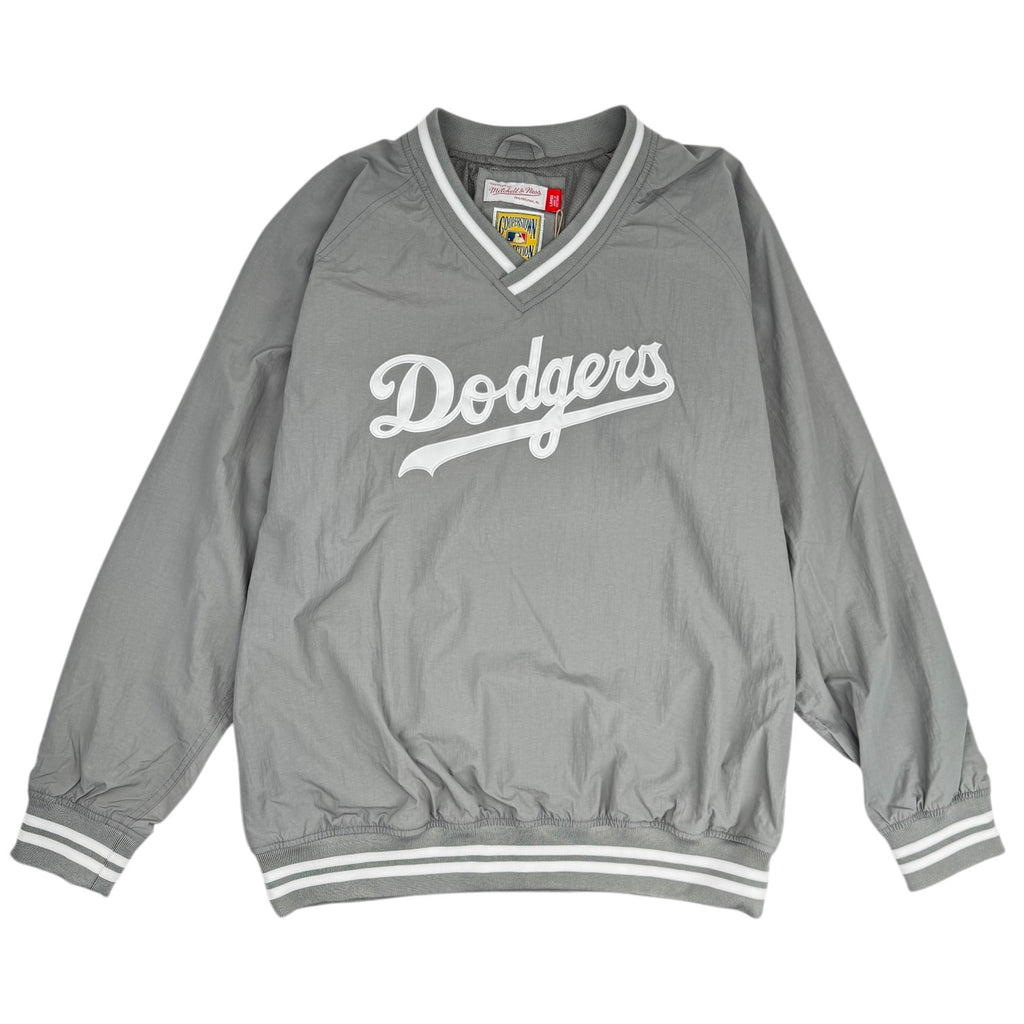 Los Angeles Dodgers Mitchell & Ness Lightweight V-Neck Pullover Jacket - Dark Grey