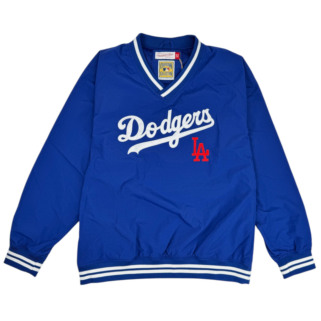 Los Angeles Dodgers Pregame Mitchell & Ness Lightweight V-Neck Pullover Jacket - Royal