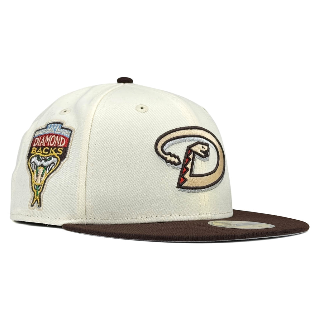 Arizona Diamondbacks "Big T" New Era 59Fifty Fitted Hat - Chrome White / Walnut