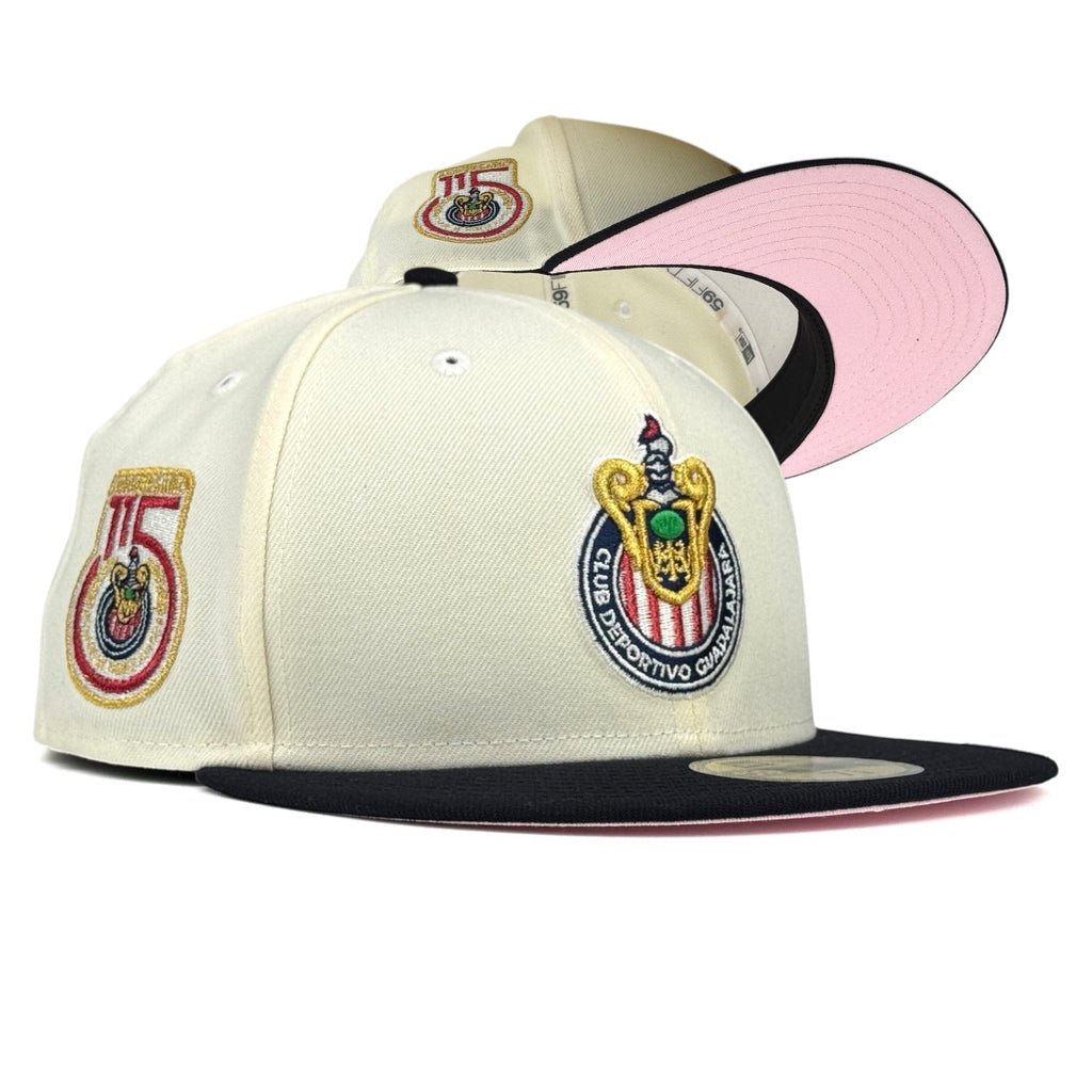 Club Deportivo Guadalajara Chivas (Liga MX) New Era 59Fifty Fitted Hat - Chrome White / Black