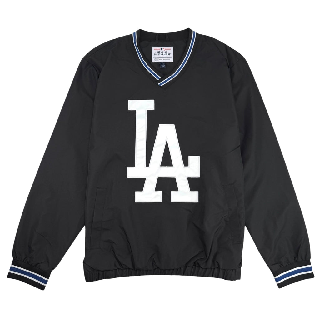 Los Angeles Dodgers G-III Lightweight V Neck Pullover Jacket - Black