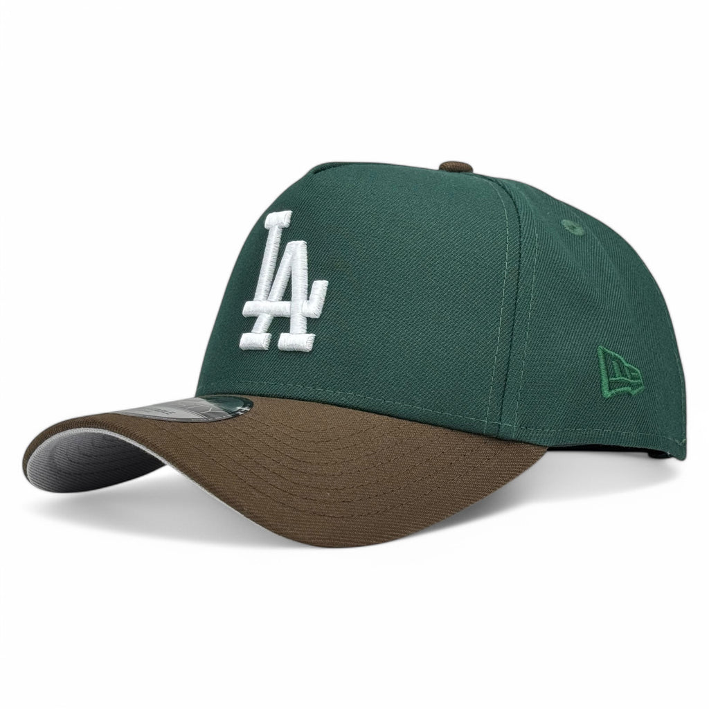 Los Angeles Dodgers New Era 9Forty A-Frame Snapback Hat - Dark Green / Walnut