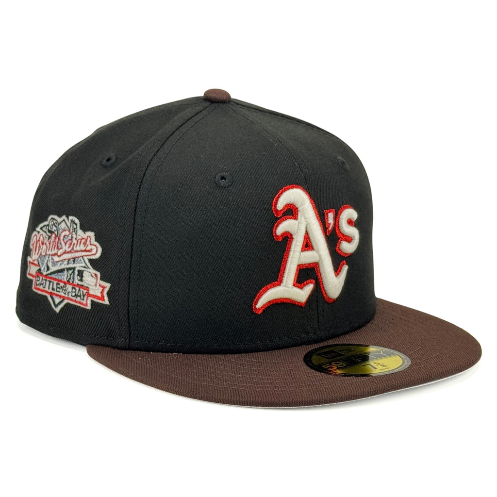 Oakland Athletics “NFJF Shorts Only” New Era 59Fifty Fitted Hat - Black / Walnut