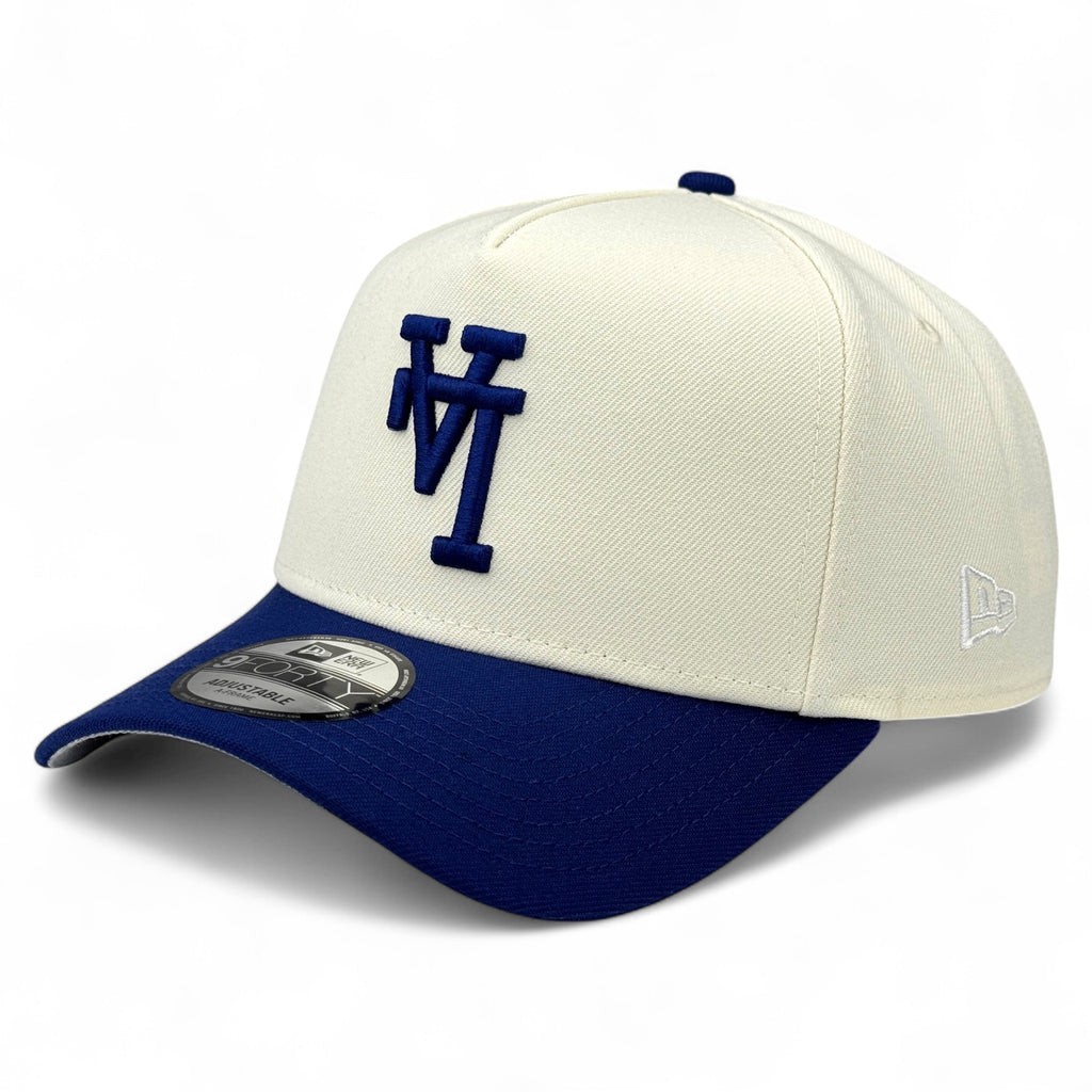 Los Angeles Dodgers Upside Down LA New Era 9Forty A-Frame Snapback Hat - Chrome White / Royal