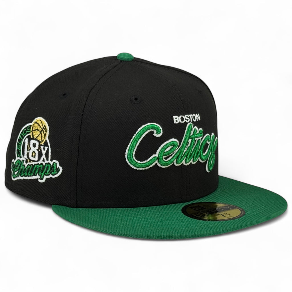 Boston Celtics 🍀GREEN DYNASTY🍀 New Era 59Fifty Fitted Hat - Black / Green