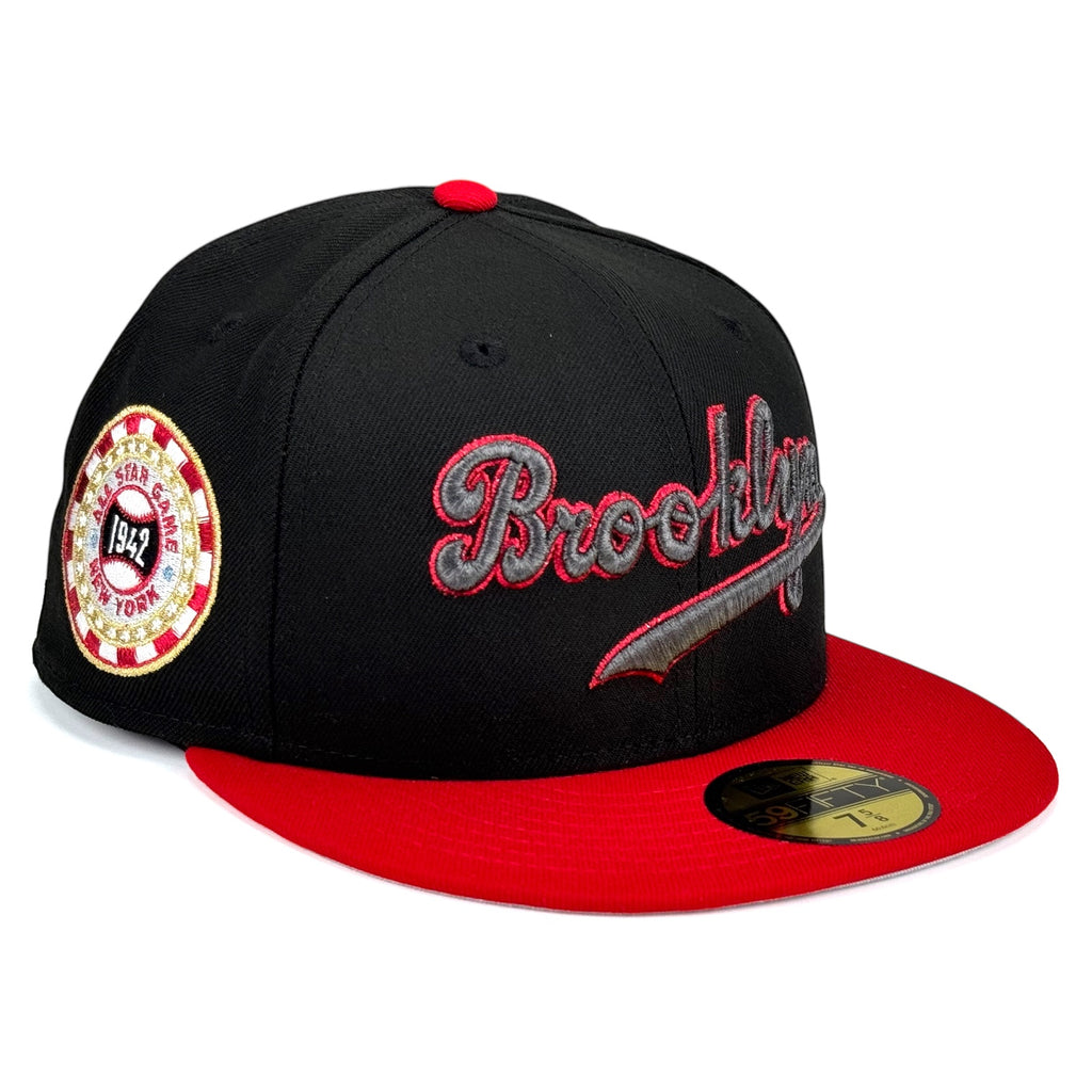 Brooklyn Dodgers "🧱 Built from the Boroughs 🧱"  New Era 59Fifty Fitted Hat - Black / Red