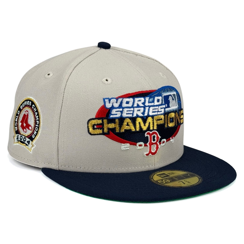 Boston Red Sox "🔴 04 Curse Breaker 🔴" New Era 59Fifty Fitted Hat - Stone / Navy