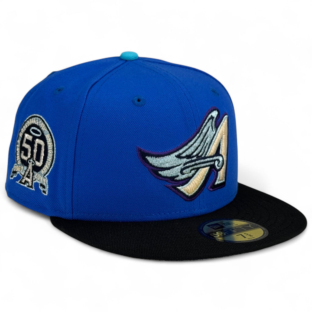 Anaheim Angels 🧬 🌌 AVANGELS 🌌 🧬 New Era 59Fifty Fitted Hat - Blue bead / Black