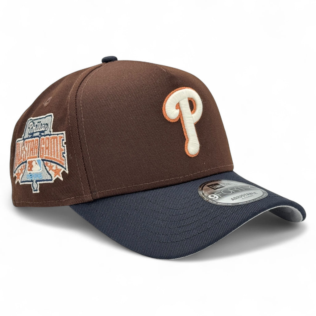 Philadelphia Phillies "Mocha Pack" New Era 9Forty A-Frame Snapback Hat - Burnt Wood / Navy