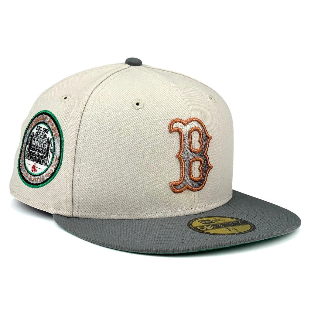 Boston Red Sox 🏀 HALLF OF FAME 2.0 🏀 New Era 59Fifty Fitted Hat - Stone / Graphite