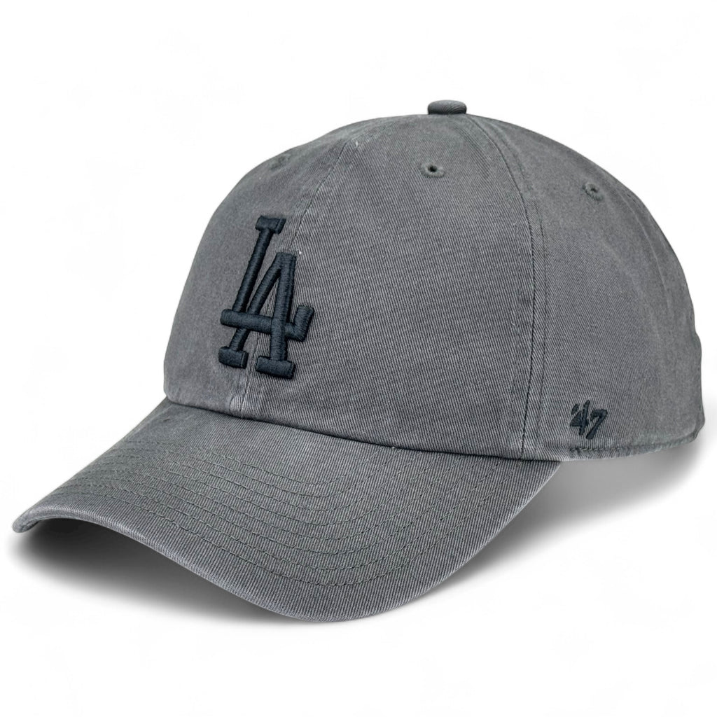 Los Angeles Dodgers 47 Brand Clean Up Cap - Black on Charcoal