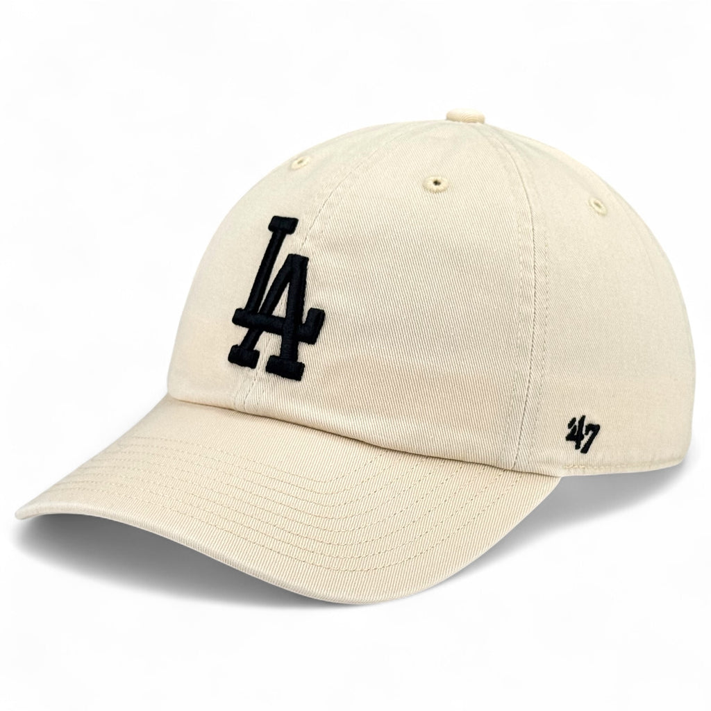 Los Angeles Dodgers 47 Brand Clean Up Cap - Black on Natural