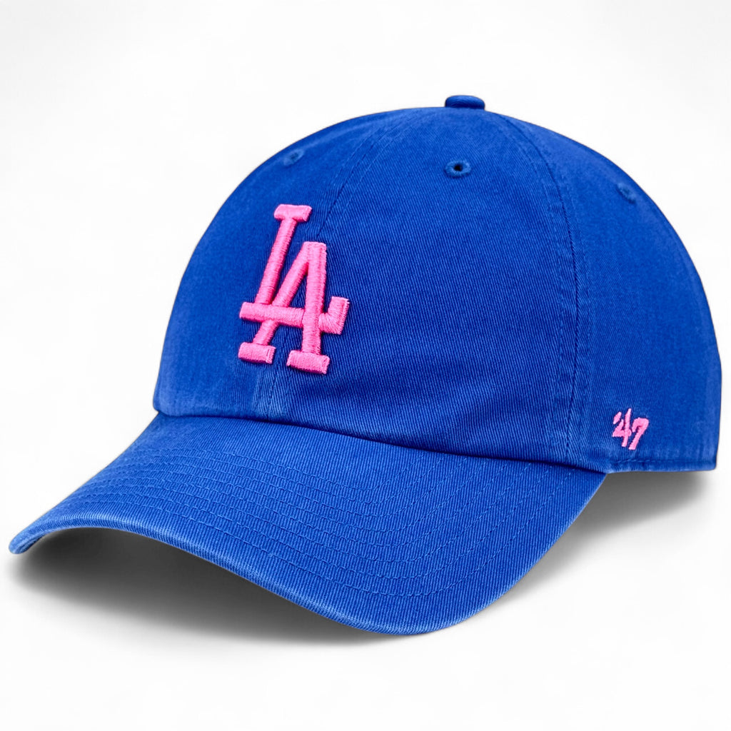 Los Angeles Dodgers 47 Brand Clean Up Cap - Pink on Royal