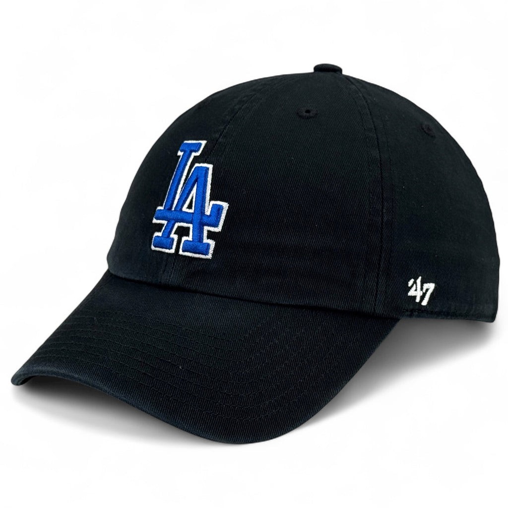 Los Angeles Dodgers 47 Brand Clean Up Cap - Blue on Black