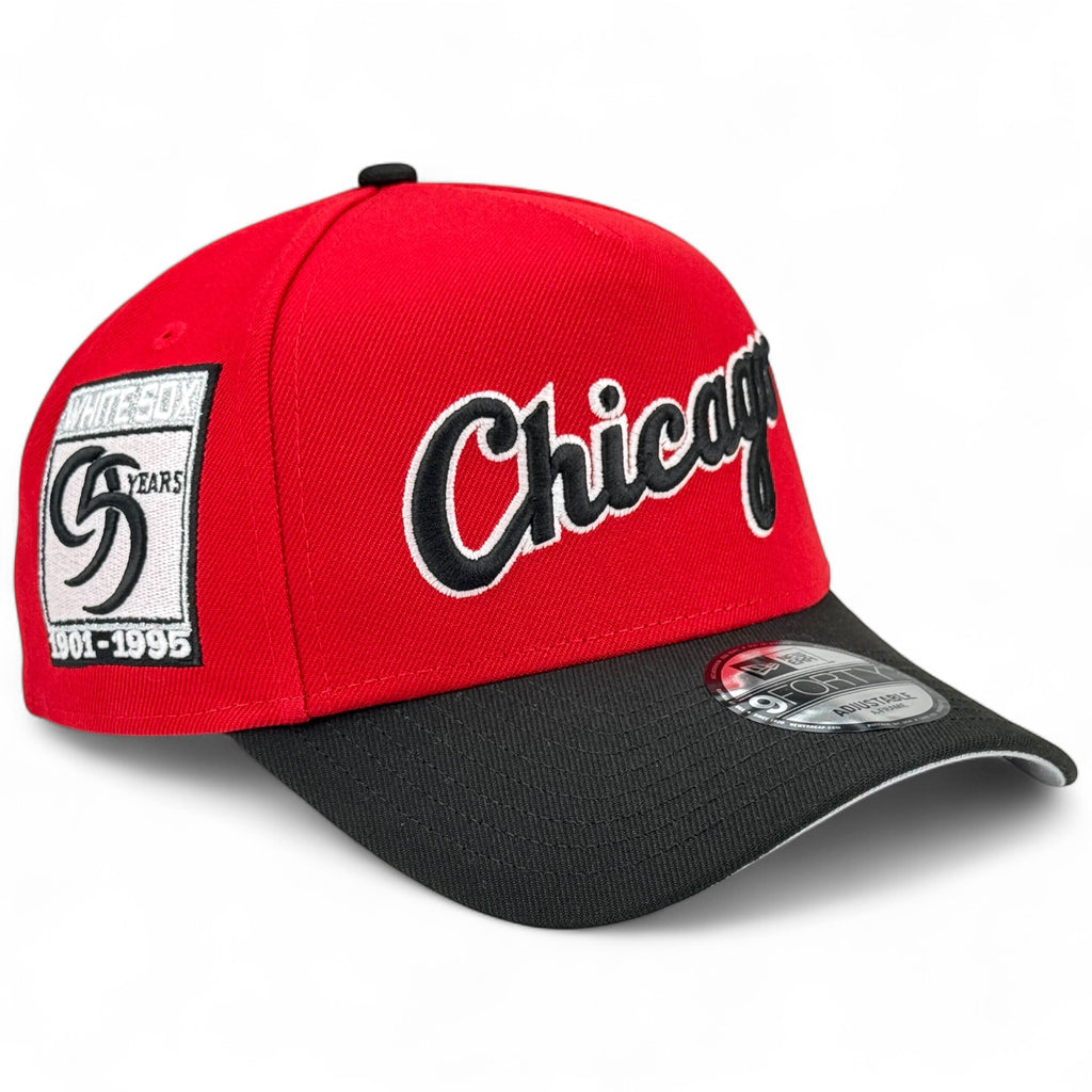 Chicago White Sox 95th Anniversary New Era 9Forty A-Frame Snapback Hat - Red / Black