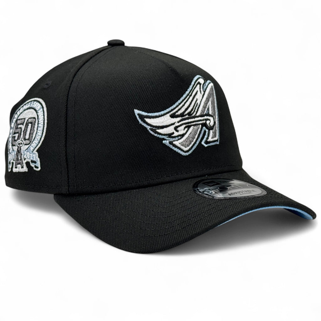 Anaheim Angels "50th Anniversary" New Era 9Forty A-Frame Snapback Hat - Black
