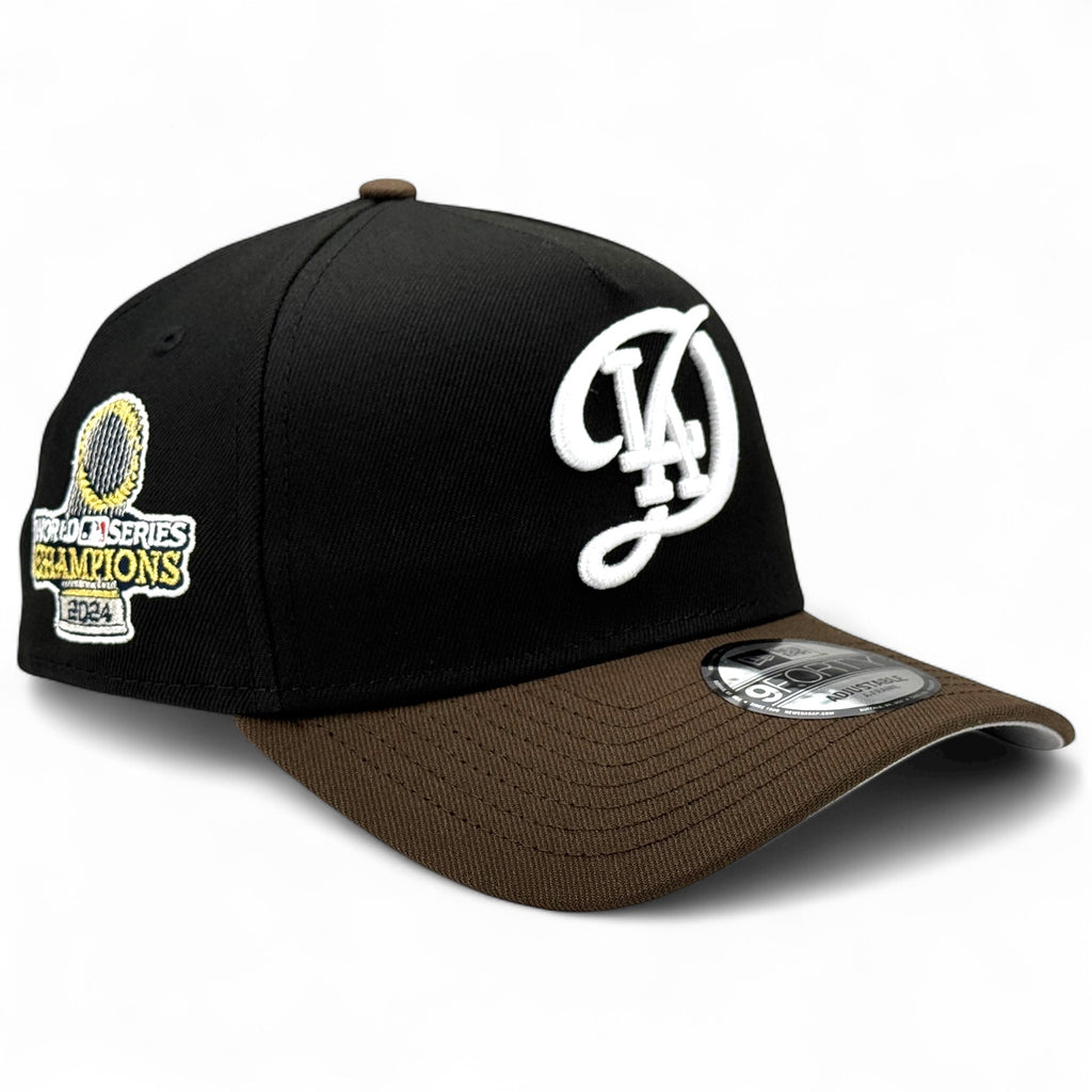 Los Angeles Dodgers "City Connect WS 2024" New Era 9Forty A-Frame Snapback Hat - Black / Walnut