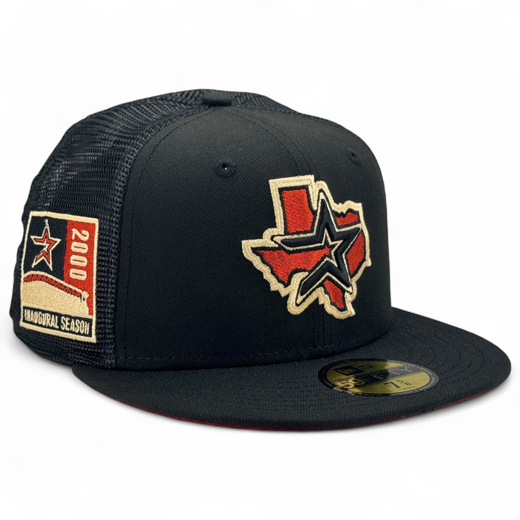 Houston Astros 🔥👢 DUST TO DOME 👢🔥 Trucker New Era 59Fifty Fitted Hat - Black