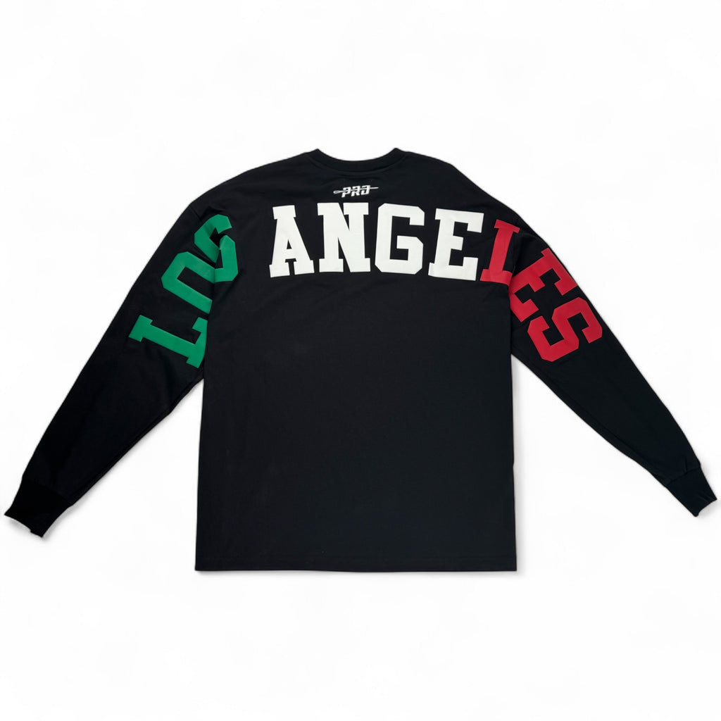 Los Angeles Dodgers Mexico Wingspan Drop Shoulder Pro Standard Long Sleeve Tee - Black
