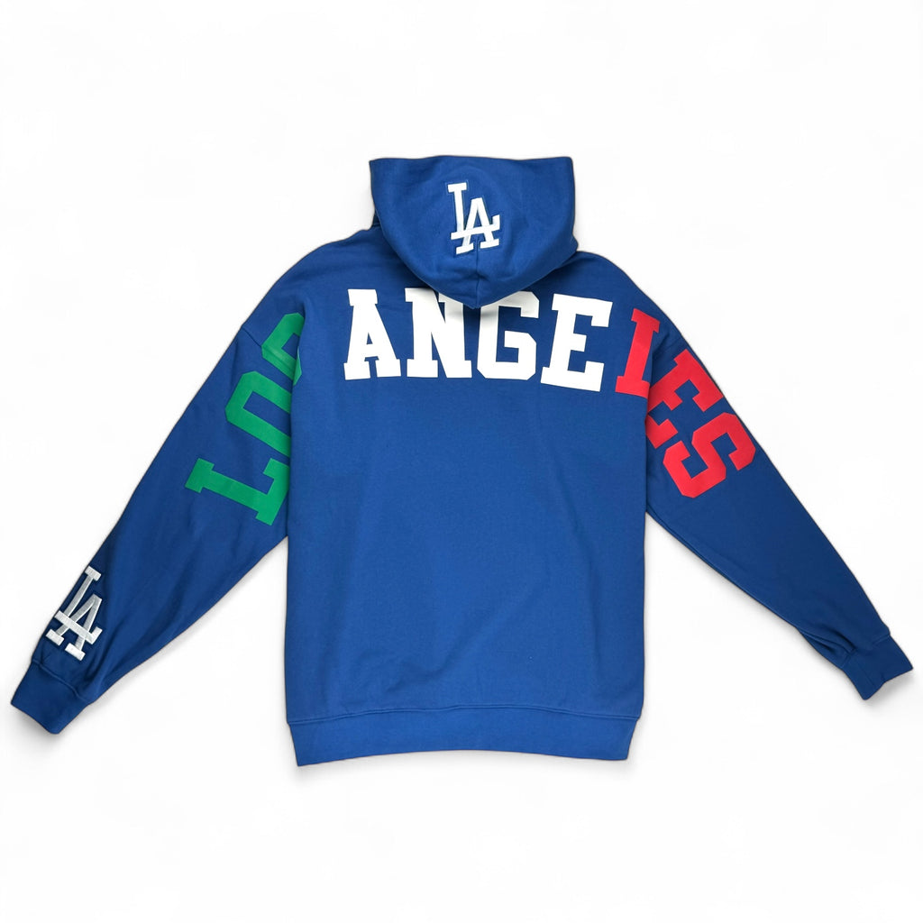 Los Angeles Dodgers Mexico Wingspan Drop Shoulder Fleece Pullover Hoodie Sweater - Royal