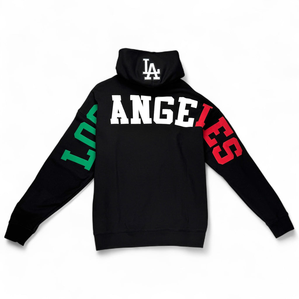 Los Angeles Dodgers Mexico Wingspan Drop Shoulder Fleece Pullover Hoodie Sweater - Black