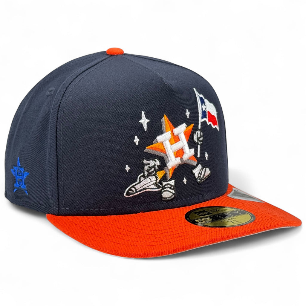 Houston Astros "Cartoon Pack" New Era 59FIFTY A-Frame Fitted Hat - Navy / Orange
