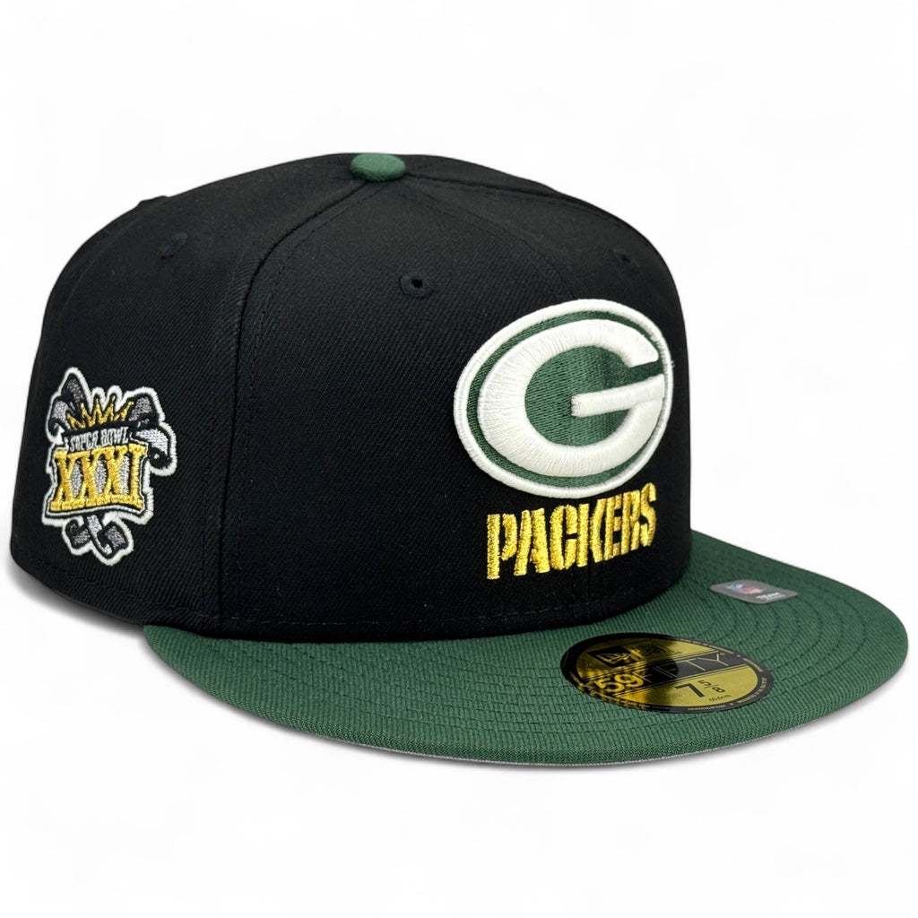 Green Bay Packers 🧀 TITLETOWN 🧀 New Era 59Fifty Fitted Hat - Black / Dark Green