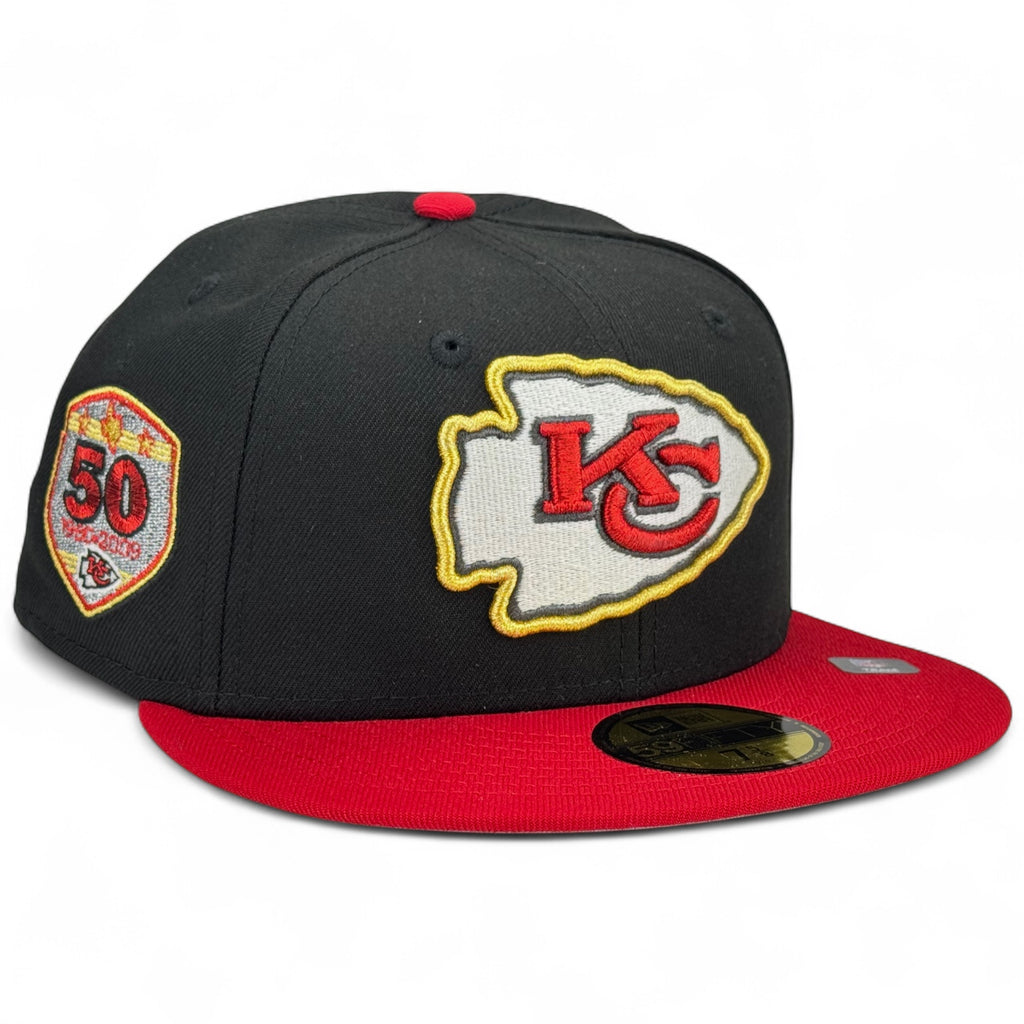 Kansas City Chiefs 🐺 THE KINGDOM 🐺  New Era 59Fifty Fitted Hat - Black / Red