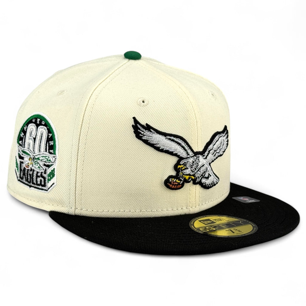 Philadelphia Eagles 🦅 THE ULTIMATE WEAPON 🦅 New Era 59Fifty Fitted Hat - Chrome White / Black