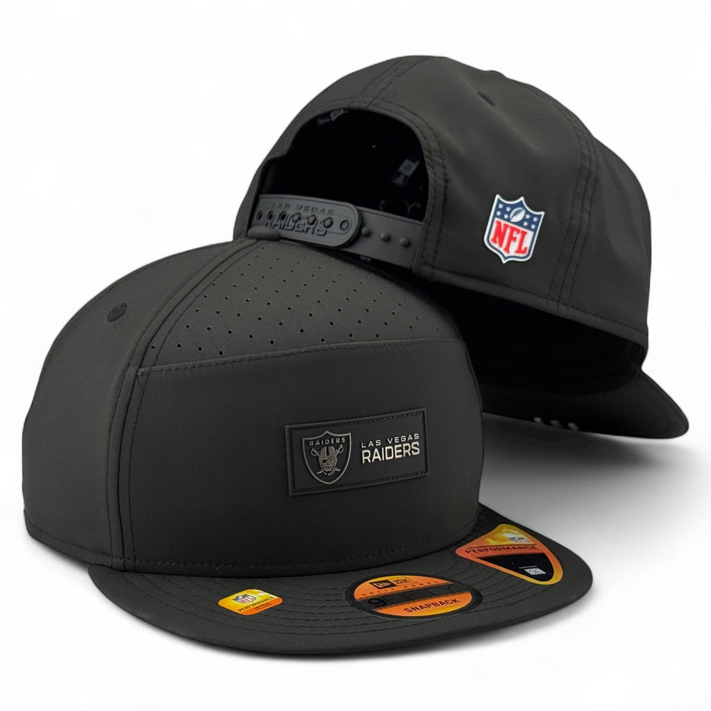Las Vegas Raiders New Era 2025 Sideline Hot Weather Split Panel 9FIFTY Snapback