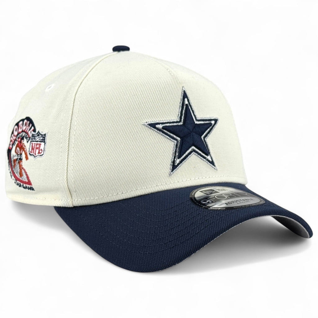 Dallas Cowboys "Pro Bowl 2002" New Era 9Forty A-Frame Snapback Hat - Chrome White / Navy