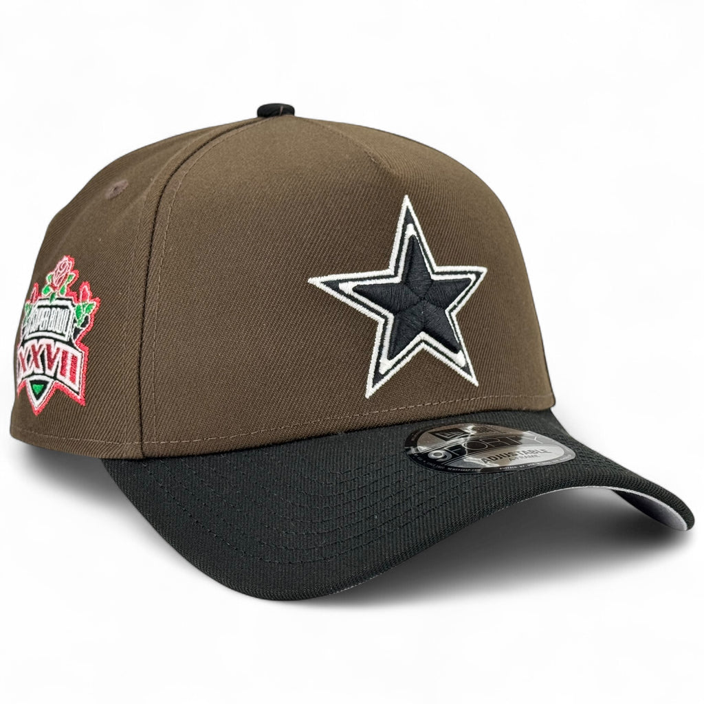 Dallas Cowboys "Super Bowl XXVII" New Era 9Forty A-Frame Snapback Hat - Walnut / Black