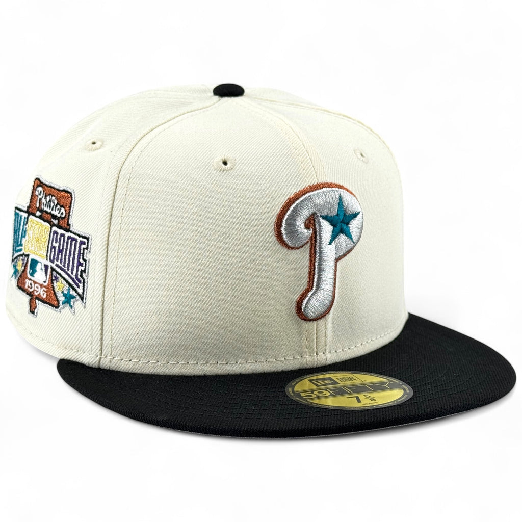 Philadelphia Phillies 💚 PICK 13 💜 New Era 59Fifty Fitted Hat - Chrome White / Black
