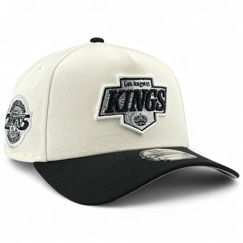 Los Angeles Kings "25th Anniversary" New Era 9Forty A-Frame Snapback Hat - Chrome White / Black