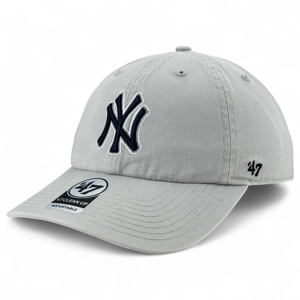 New York Yankees 47 Brand Clean Up Cap - Black on Light Grey