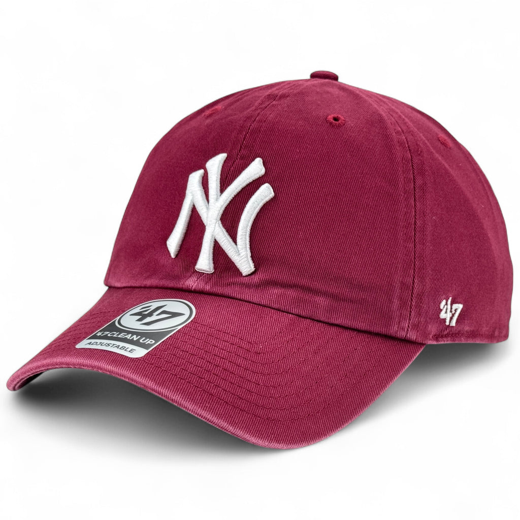 New York Yankees 47 Brand Clean Up Cap - Cranberry