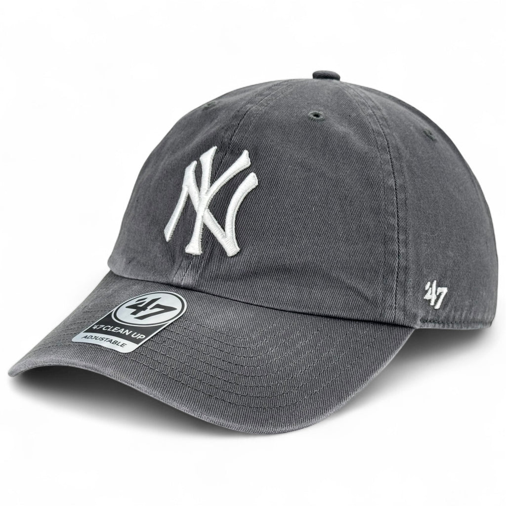 New York Yankees 47 Brand Clean Up Cap - White on Dark Grey