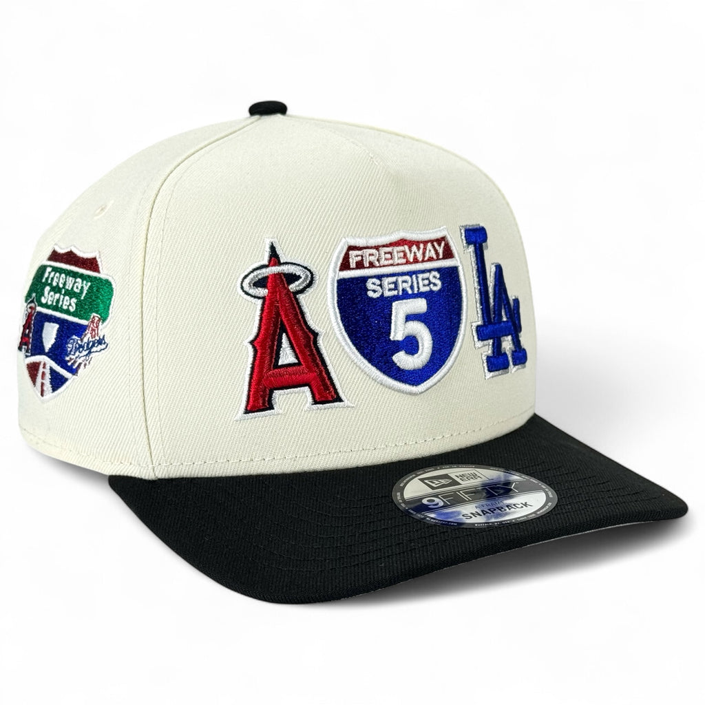 Los Angeles Dodgers vs. Angels “🛣️ RIVAL OF THE 5 🛣️” New Era 9FIFTY A-Frame Snapback - Chrome White / Royal