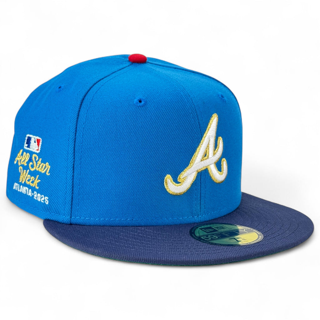 Atlanta Braves 🔥 TRUE TO THE A 🔥 New Era 59Fifty Fitted Hat - Air Force Blue / Light Navy