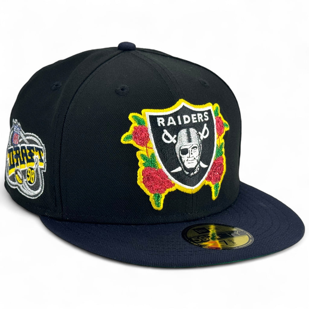 Las Vegas Raiders ⚔️ 🌹 ROSEWOOD 🌹 ⚔️ New Era 59Fifty Fitted Hat - Black / Navy