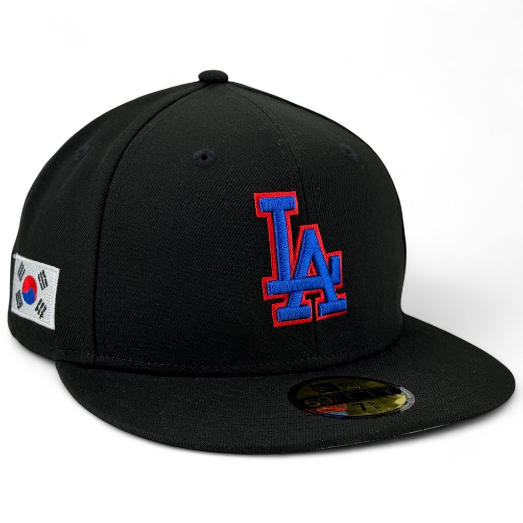 Los Angeles Dodgers South Korean Flag Side Patch New Era 59Fifty Fitted - Black