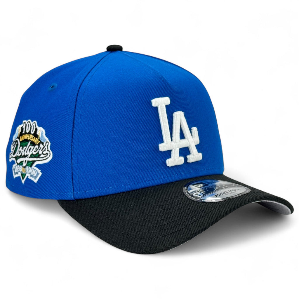 Los Angeles Dodgers "100th Anniversary" New Era 9Forty A-Frame Snapback Hat - Blue Bead / Black
