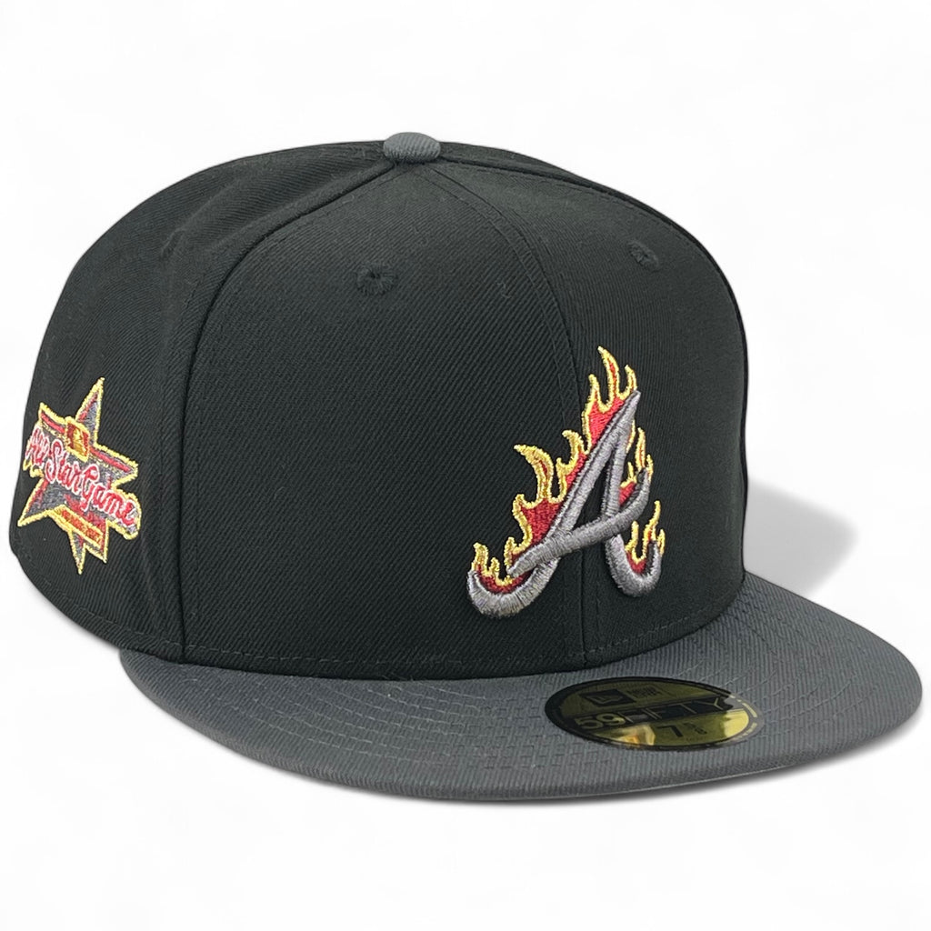 Atlanta Braves 🔥 FLOCKA FLAME ATL 🔥 New Era 59Fifty Fitted Hat - Black / Graphite