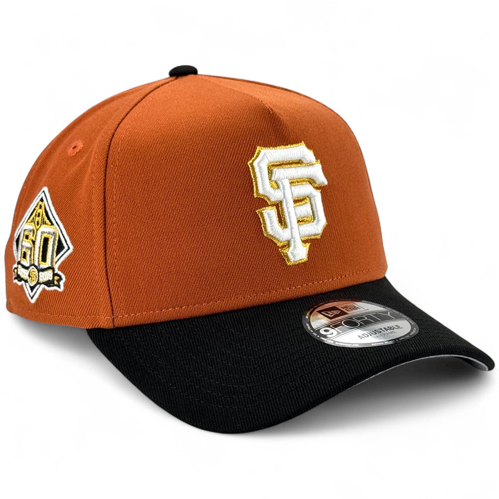 San Francisco Giants 60 YEARS Flag New Era 9Forty A-Frame Snapback - Burnt Orange / Black