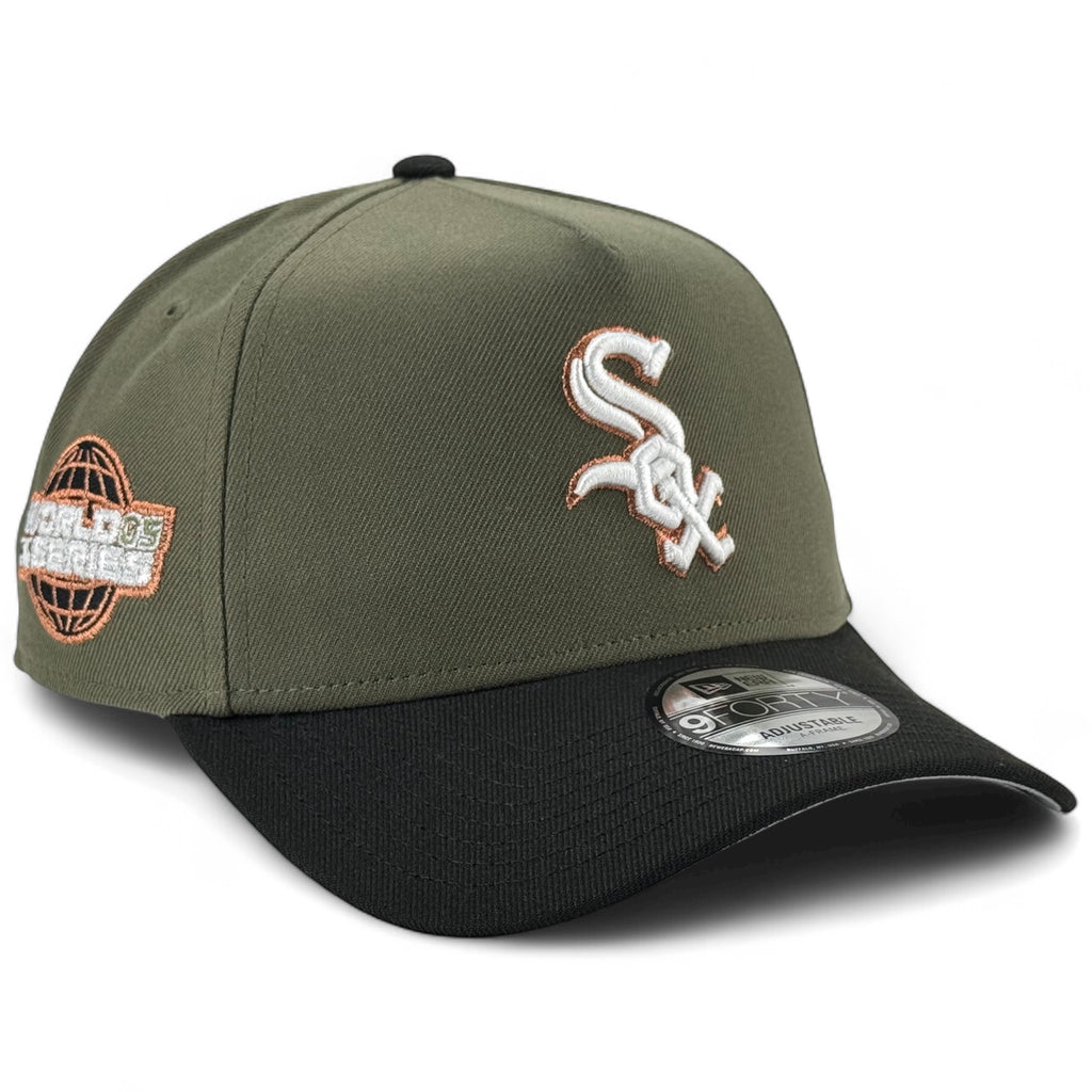 Chicago White Sox 2005 World Series New Era 9Forty A-Frame Snapback Hat - Olive / Black