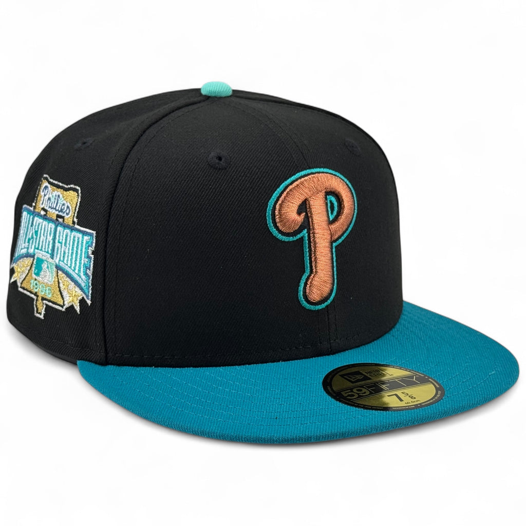 Philadelphia Phillies ⚡️ LIGHTNING THIEF PHILLIES ⚡️ New Era 59Fifty Fitted Hat - Black / Aqua