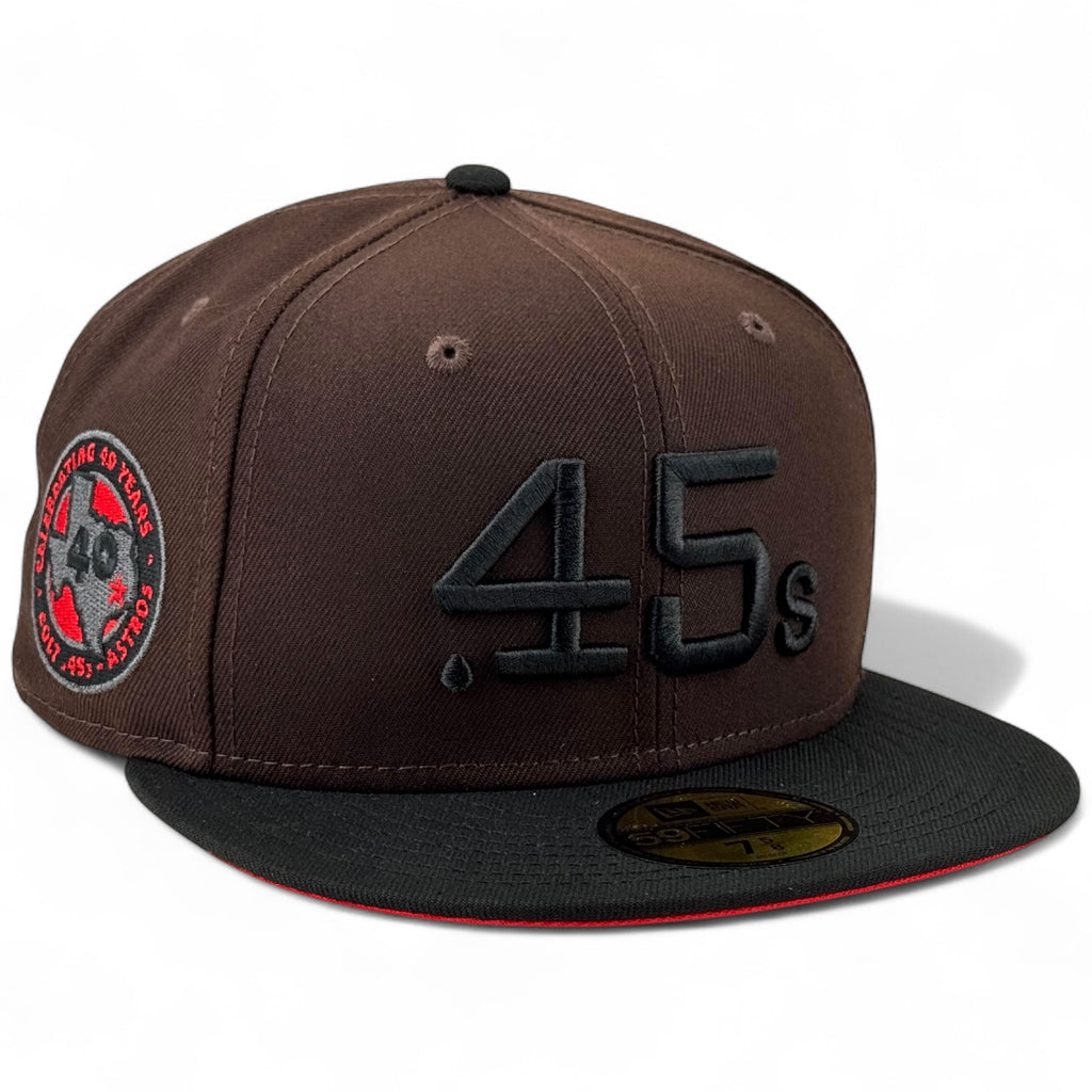 Houston Astros 🔥 UNA 45 🔥 New Era 59Fifty Fitted Hat - Burnt Wood / Black