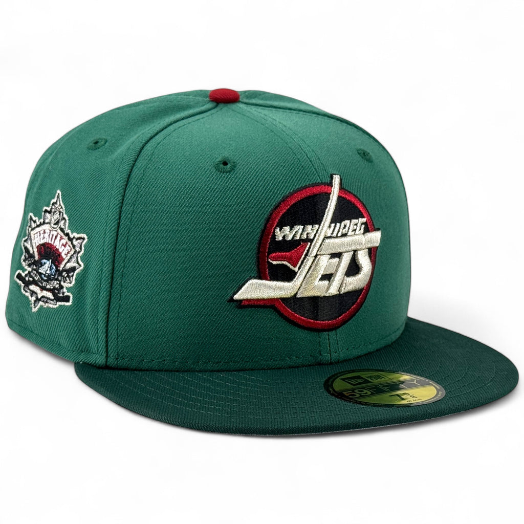 Winnipeg Jets ⚠️ DANGER ZONE ⚠️ New Era 59Fifty Fitted Hat - Pine Needle Green / Dark Green