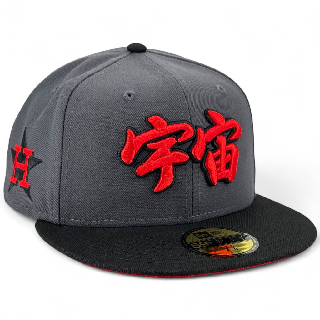 Houston Astros 🔥 AKUMA ‘STROS 🔥 New Era 59Fifty Fitted Hat - Graphite / Black