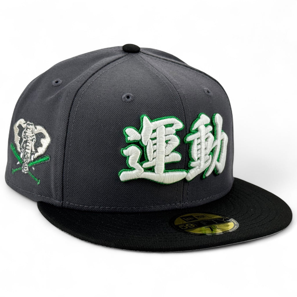 Oakland Athletics 🐘 ZUNESHA 🐘 New Era 59Fifty Fitted Hat - Graphite / Black